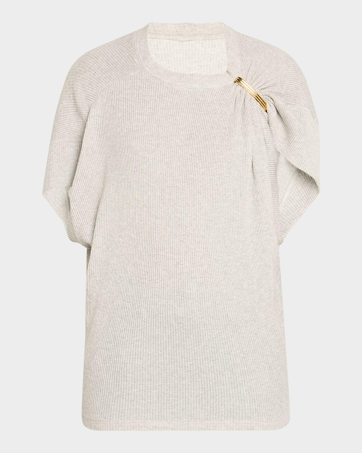 the faye asymmetric t-shirt with shoulder hardware