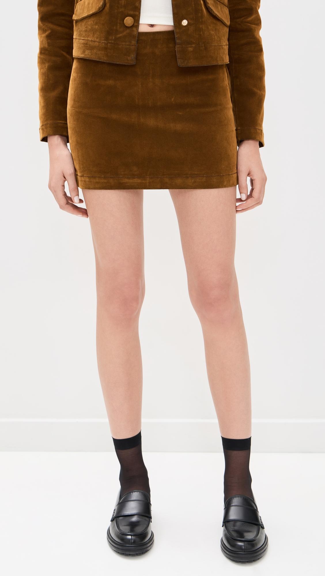 the flocked velvet mini skirt