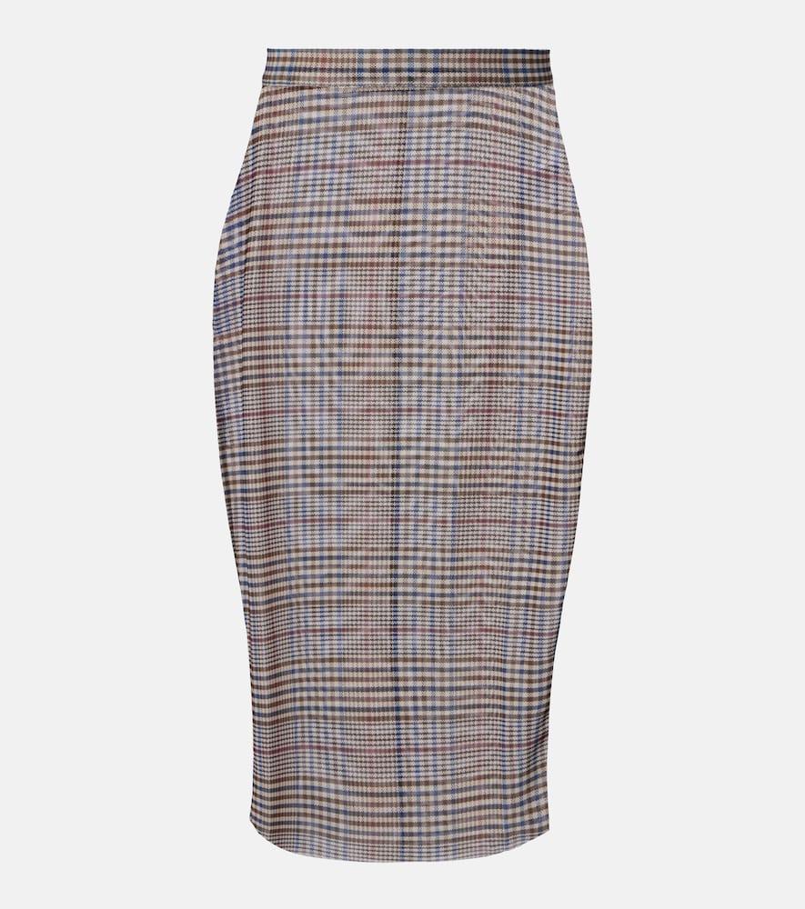 the frankie shop aurora plaid sheer mesh midi skirt