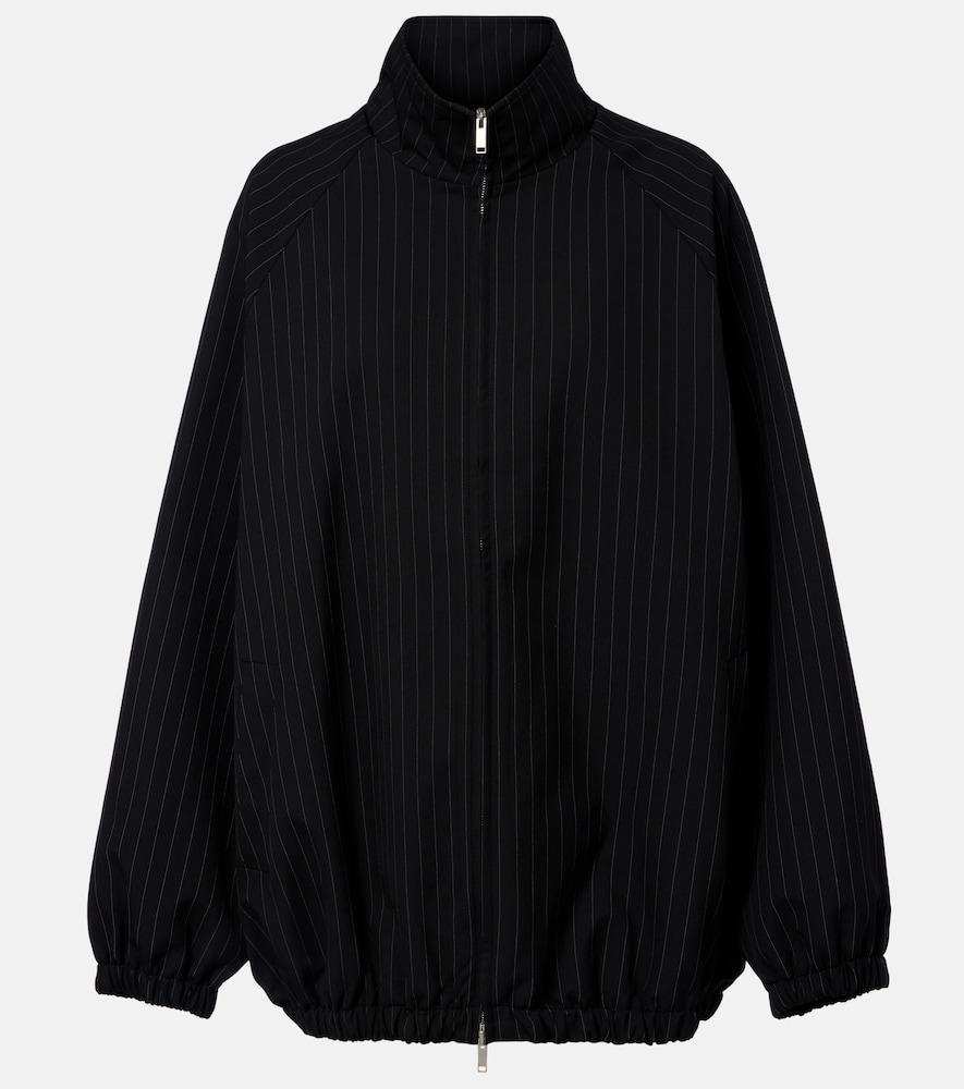 the frankie shop baxter oversized pinstripe blouson jacket
