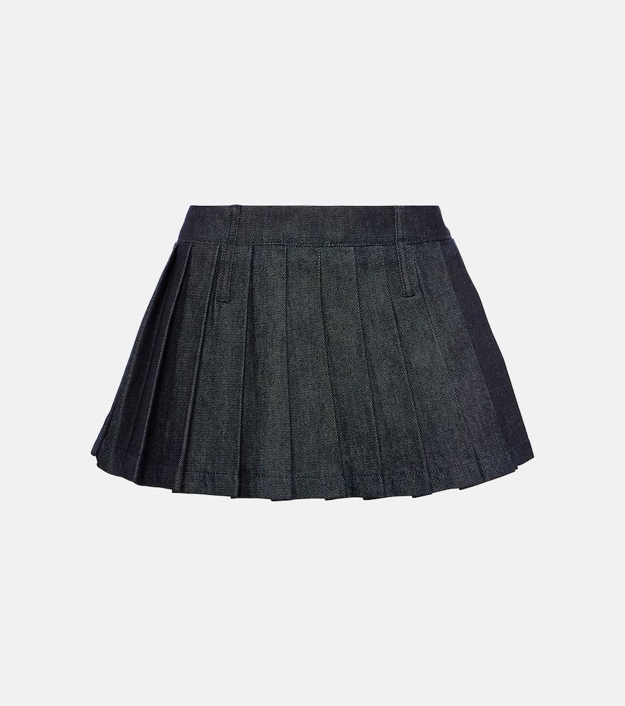 the frankie shop blake pleated denim miniskirt