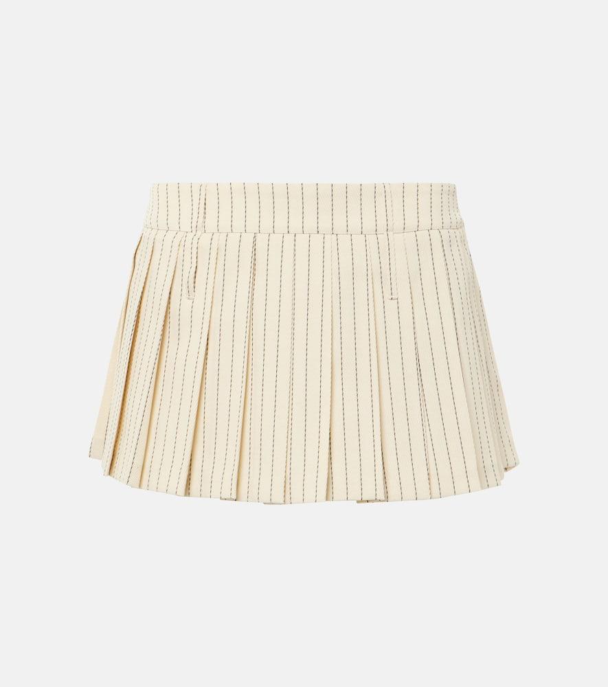 the frankie shop blake pleated pinstripe twill miniskirt