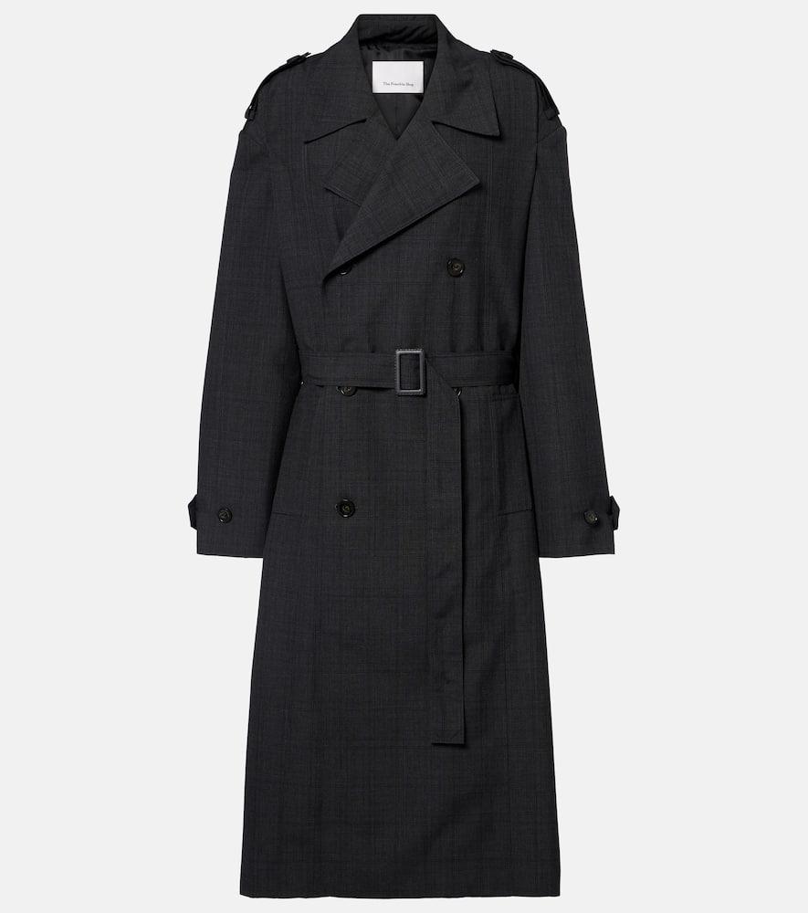 the frankie shop bleecker plaid trench coat