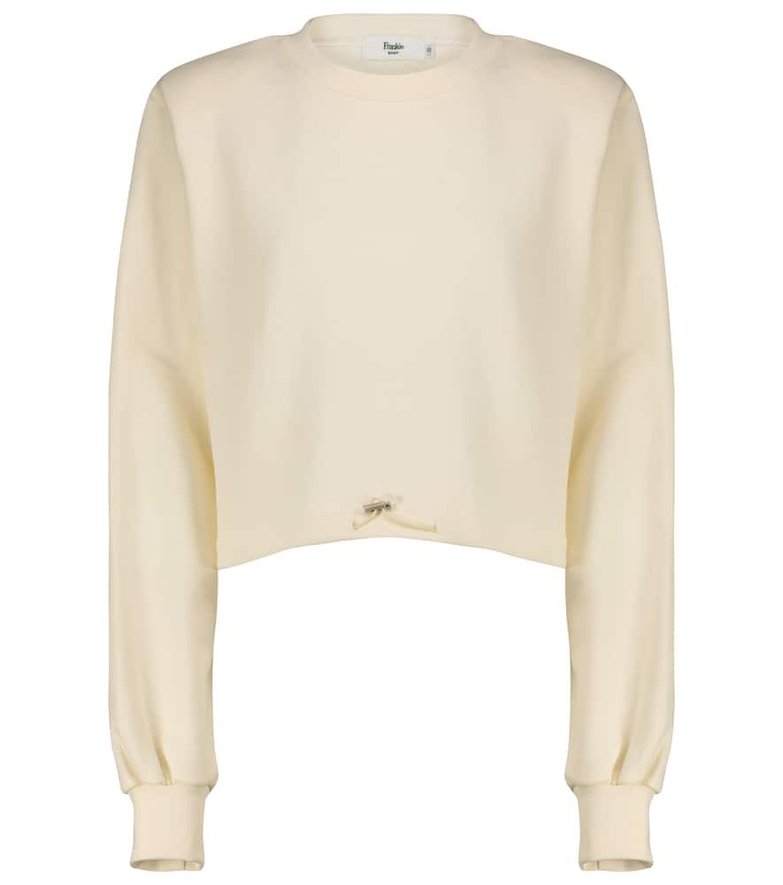 the frankie shop drawstring cotton terry sweatshirt