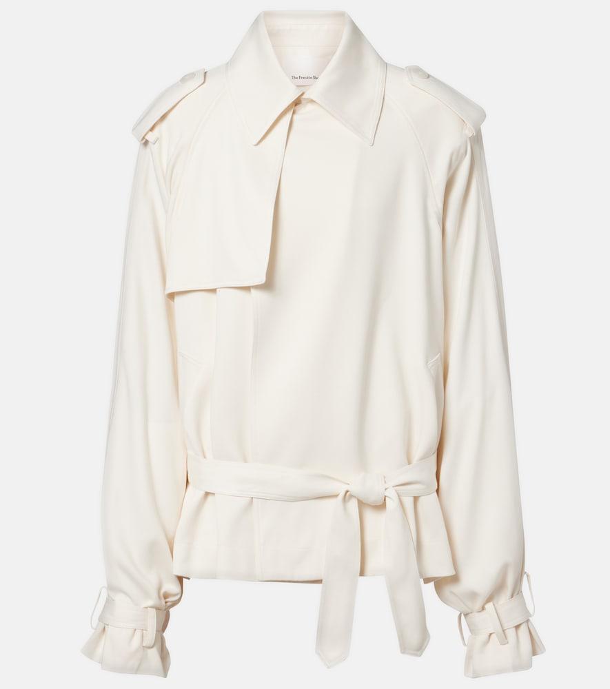 the frankie shop elva cropped trench coat