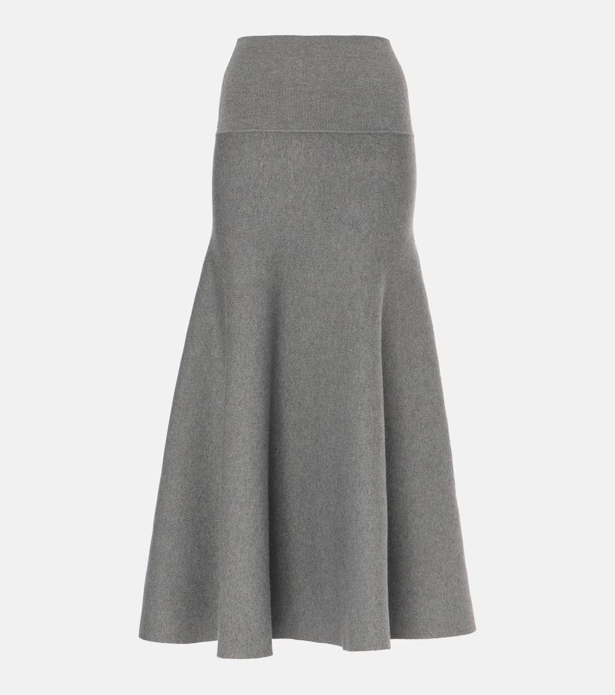 the frankie shop gabrielle knitted midi skirt