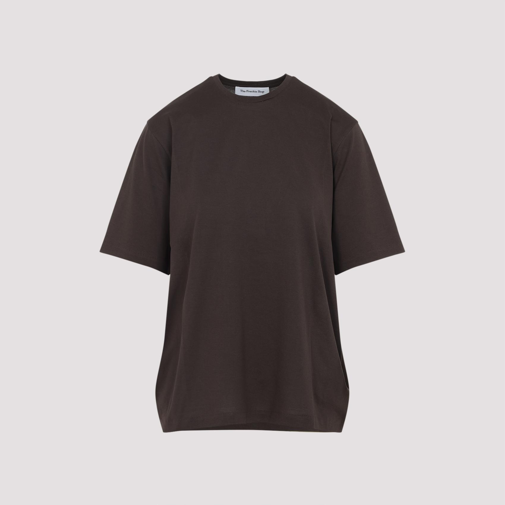 the frankie shop harper soft organic t-shirt brown cotton tshirt - women