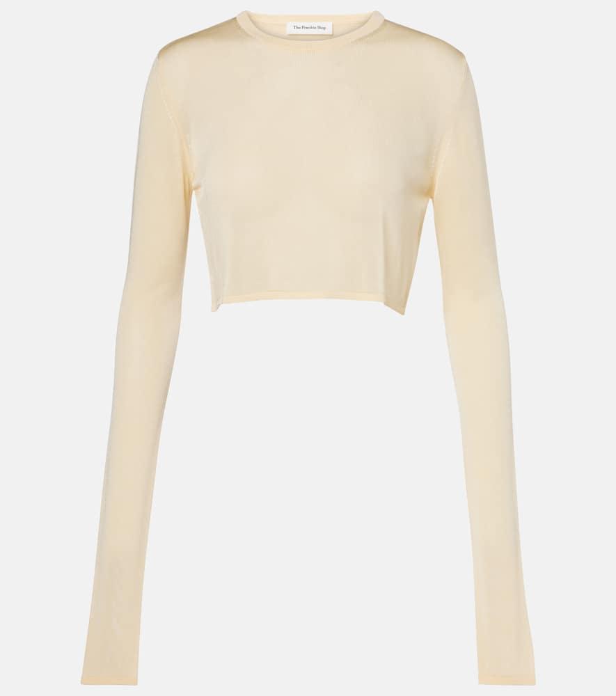the frankie shop kazel knitted cropped top
