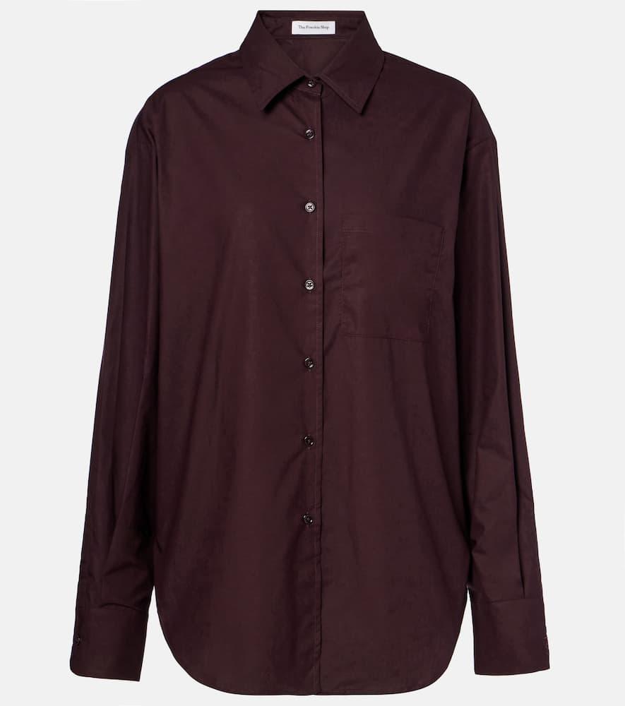 the frankie shop lui cotton poplin shirt