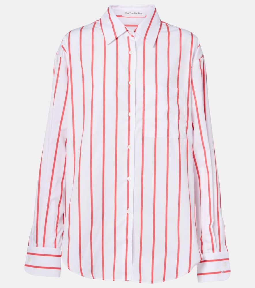 the frankie shop lui striped cotton poplin shirt