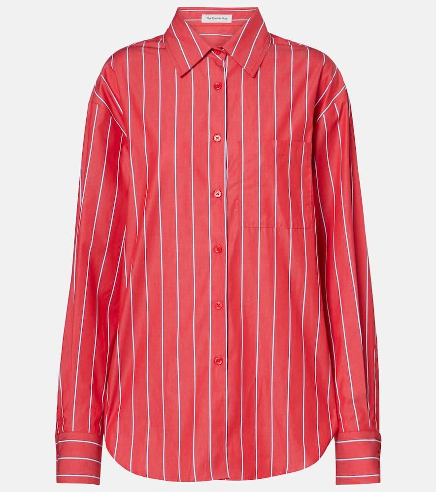 the frankie shop lui striped cotton poplin shirt