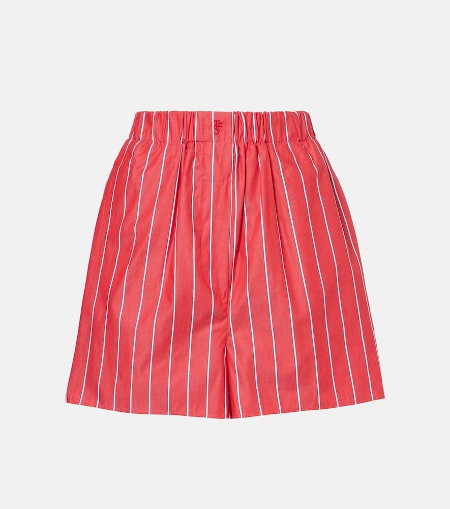 the frankie shop lui striped cotton poplin shorts