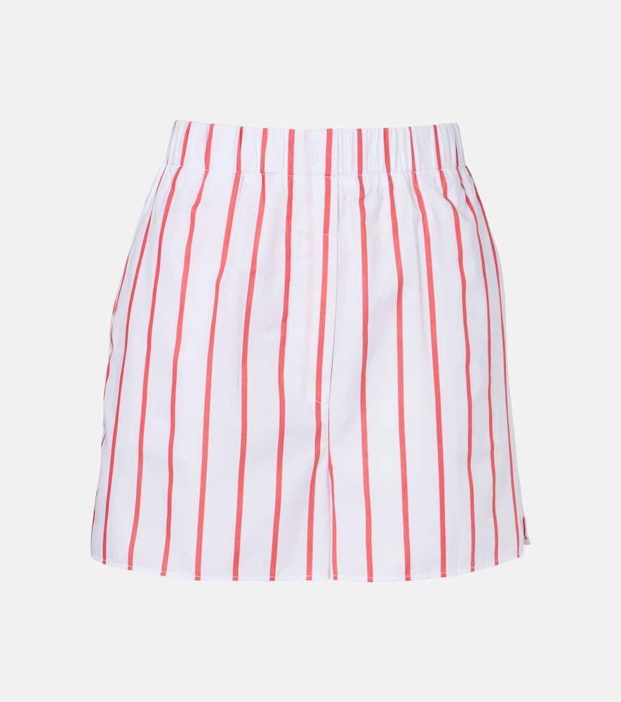 the frankie shop lui striped cotton poplin shorts
