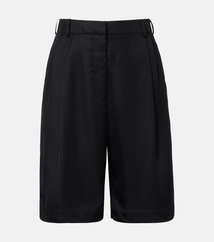 the frankie shop marfa pleated twill bermuda shorts