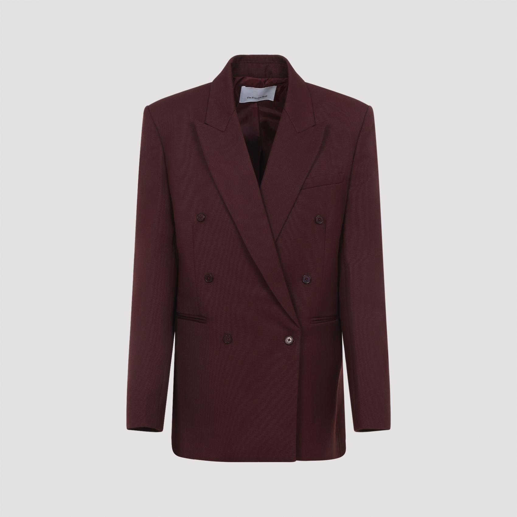 the frankie shop monterey structured jacket red polyester wool - women