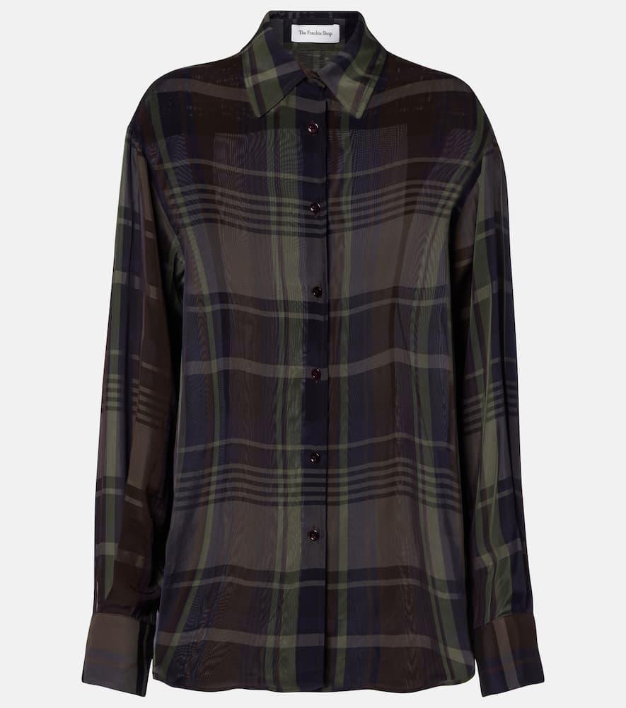 the frankie shop peri sheer plaid shirt