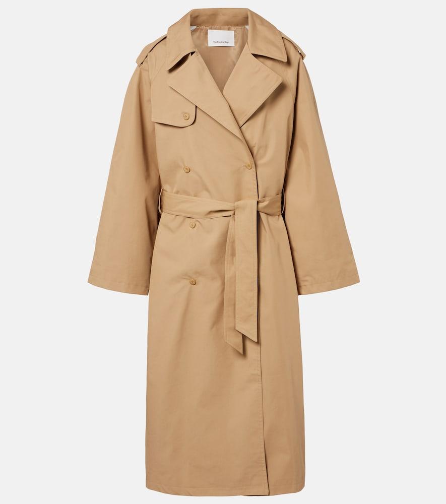 the frankie shop riva oversized cotton trench coat