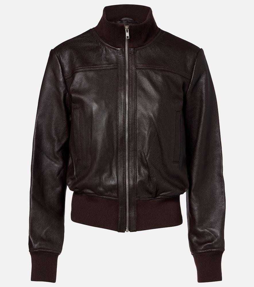 the frankie shop tobias leather bomber jacket