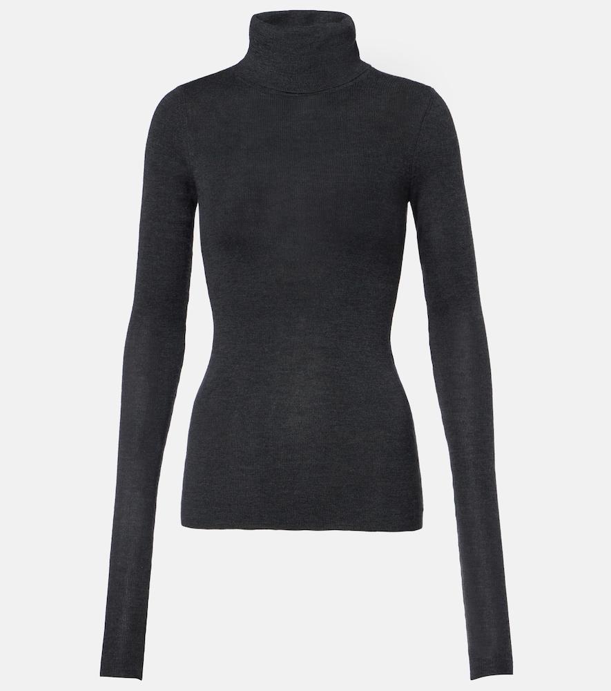 the frankie shop utica thin wool and silk turtleneck sweater