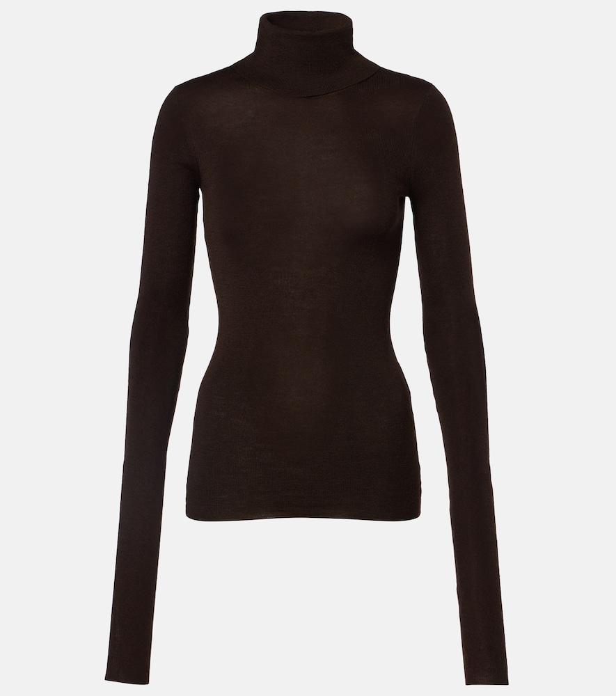 the frankie shop utica thin wool and silk turtleneck sweater