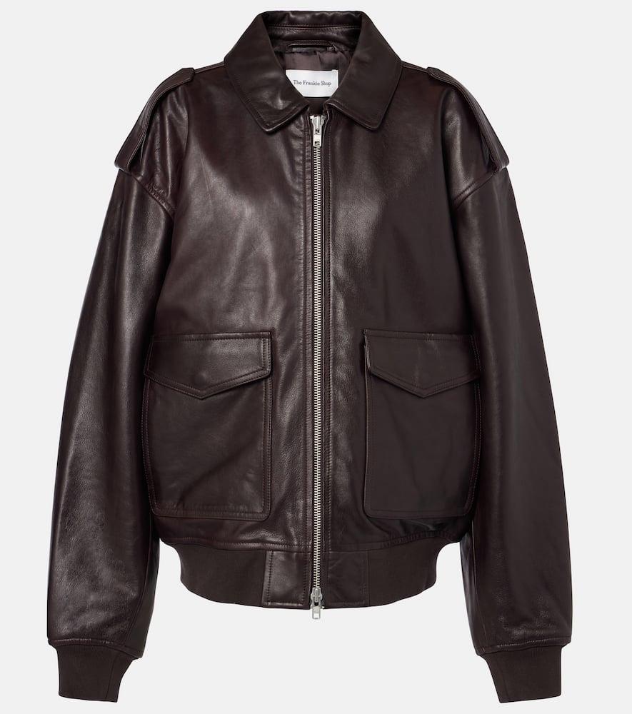 the frankie shop viper leather jacket