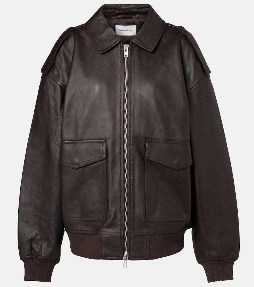 the frankie shop viper leather jacket