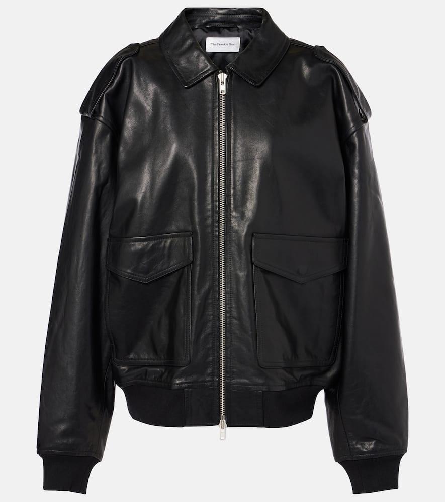 the frankie shop viper leather jacket