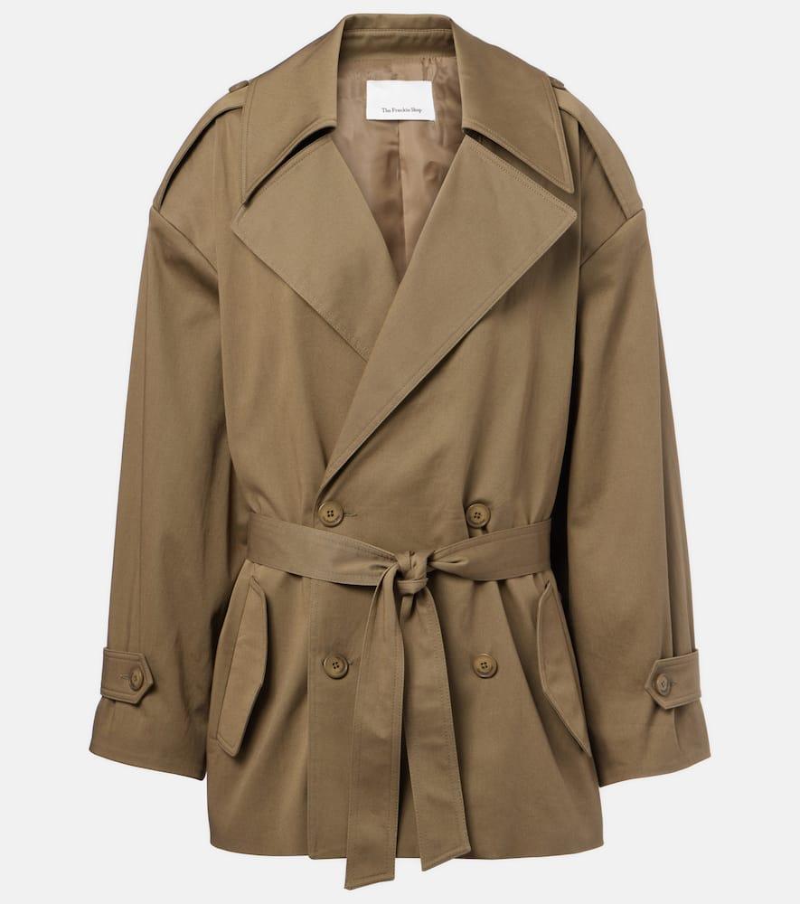 the frankie shop zurich oversized cotton cropped trench coat