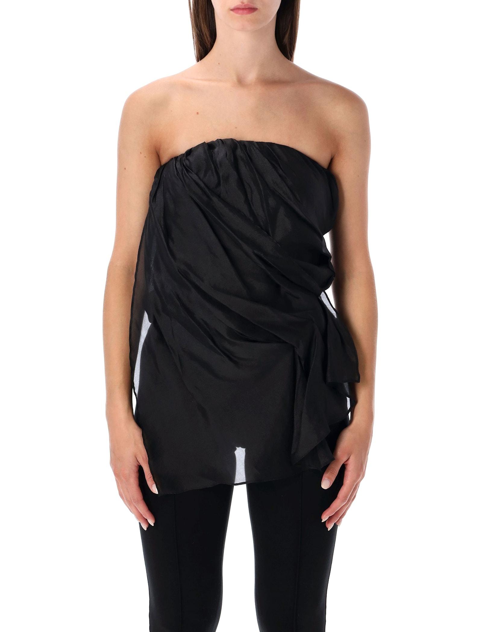 the garment black gilian draped bustier top