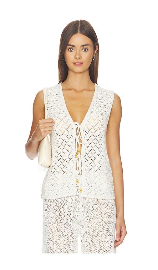 the garment riviera tie top in ivory.