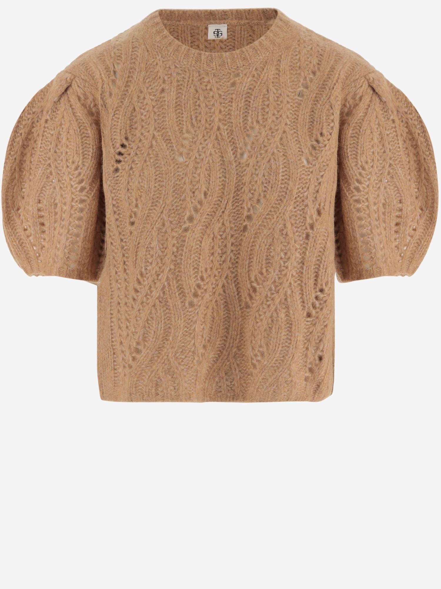 the garment wool blend sweater with voluminous sleeves