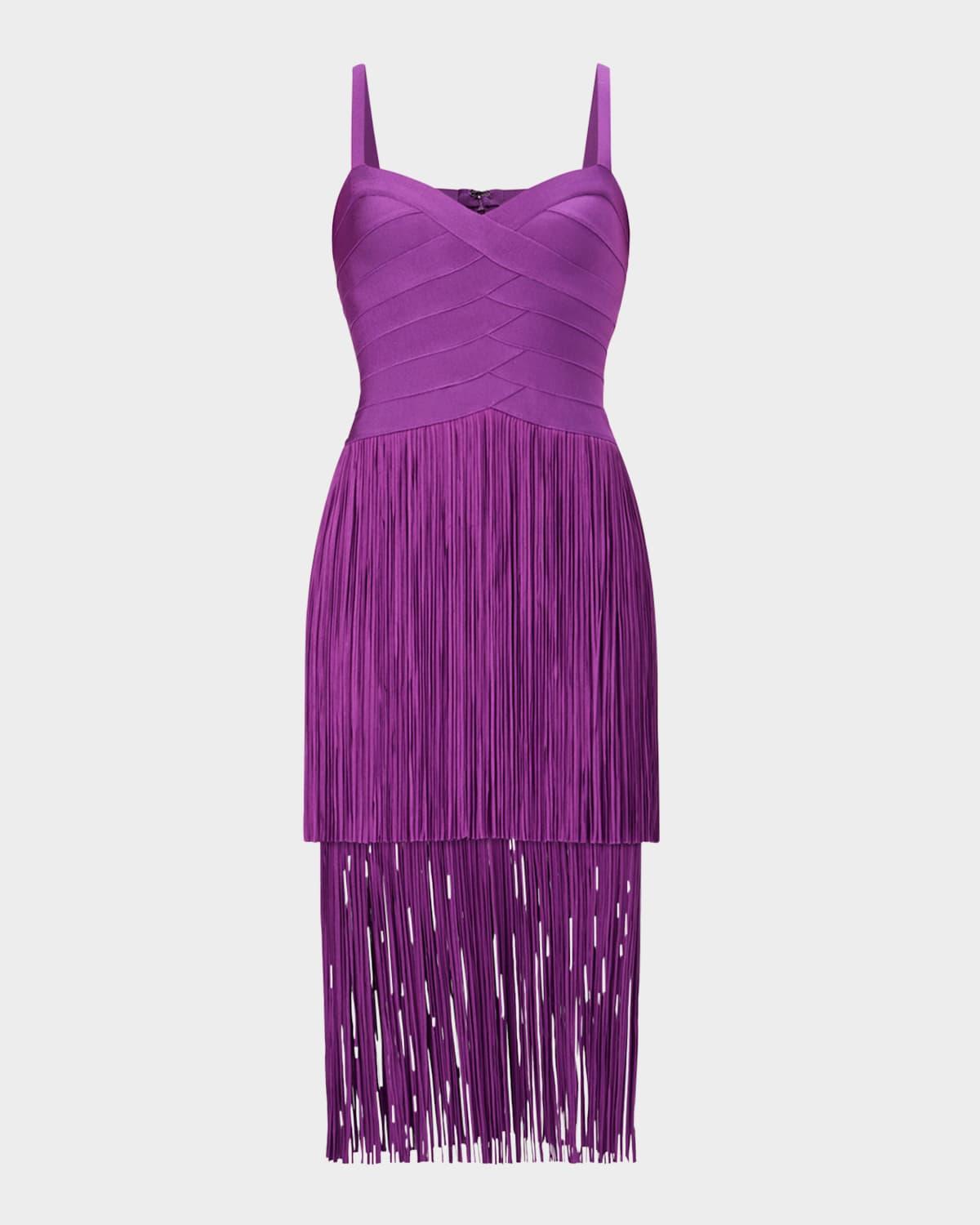 the georgia tiered fringe midi dress