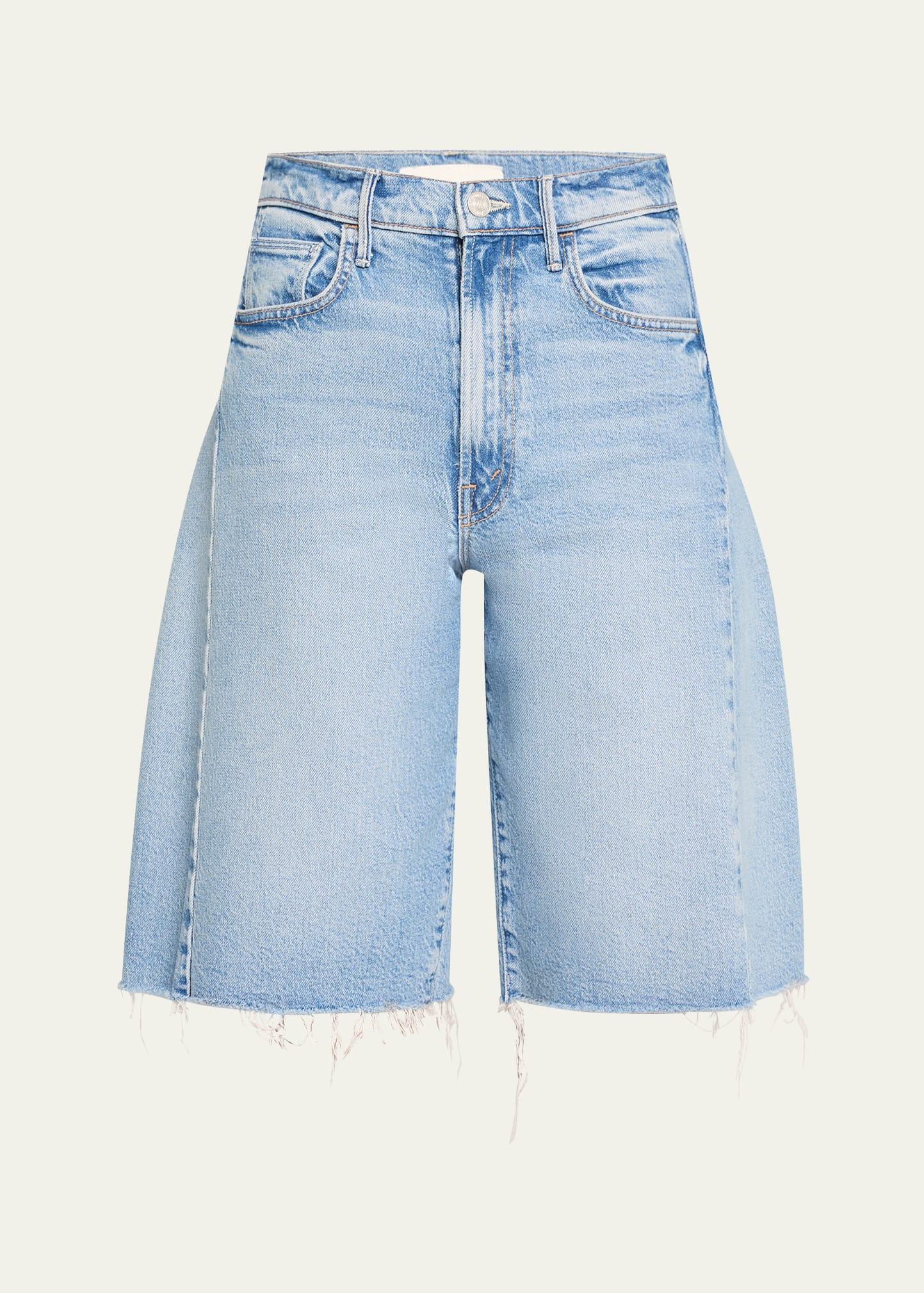 the half-pipe bermuda fray denim shorts