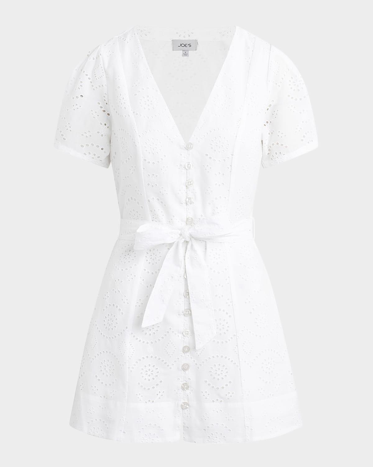 the halle eyelet mini dress