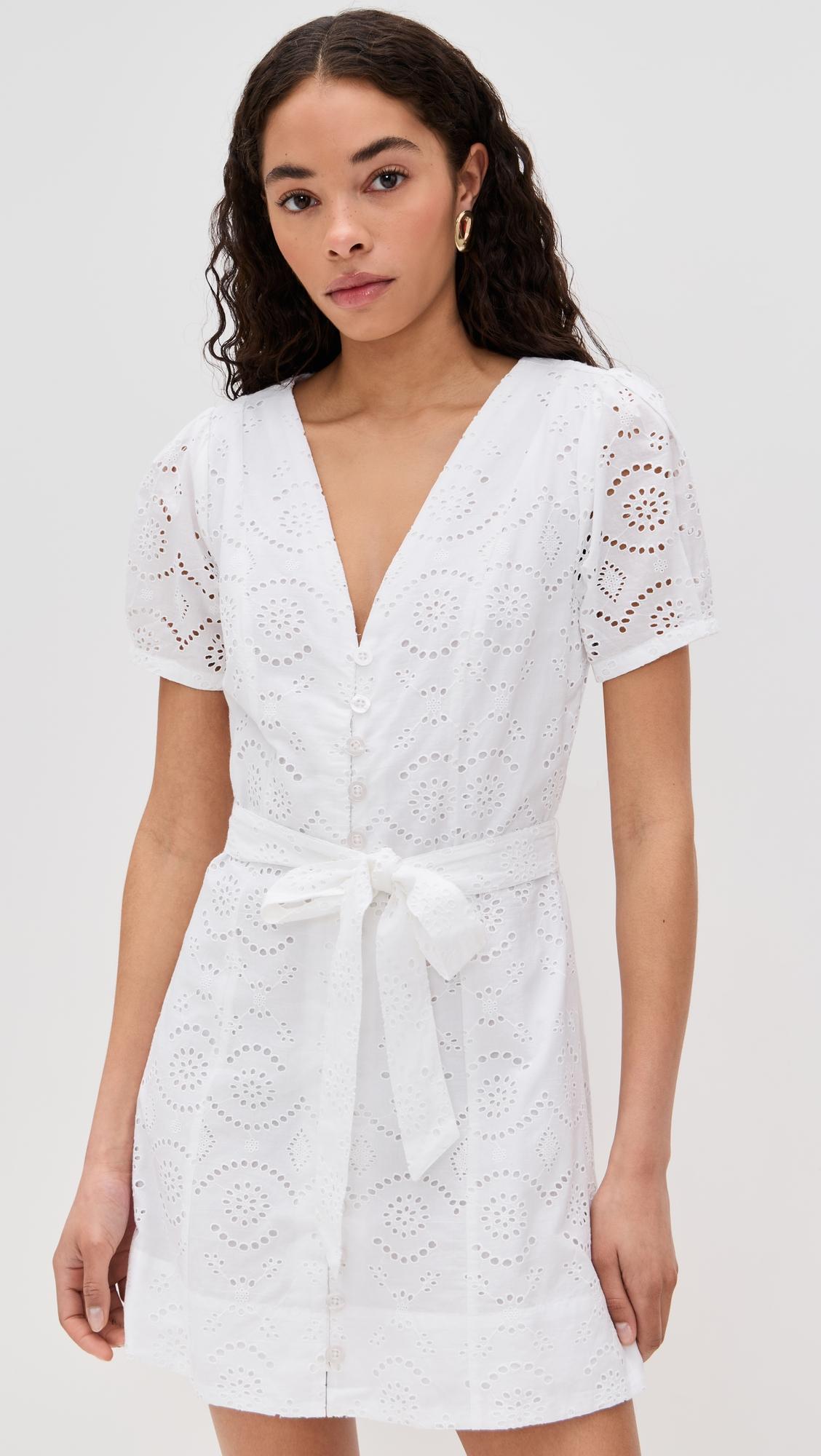 the halle eyelet mini dress