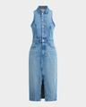 the halter city denim dress