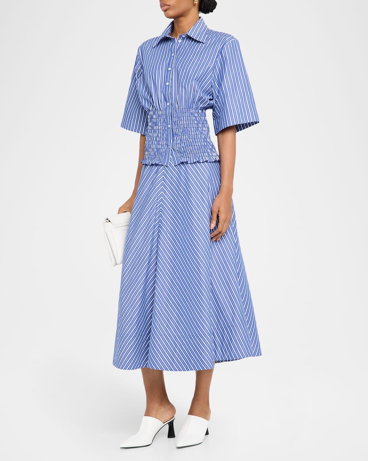 the harte smocked button-front shirt