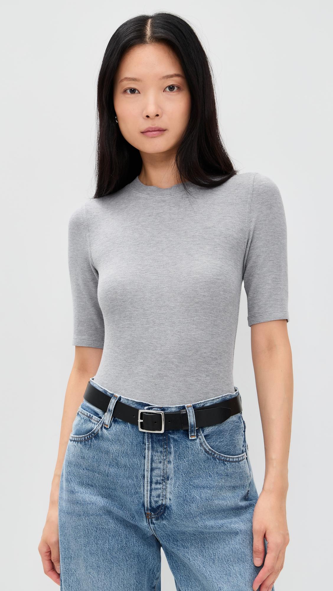 the heather rib crew tee