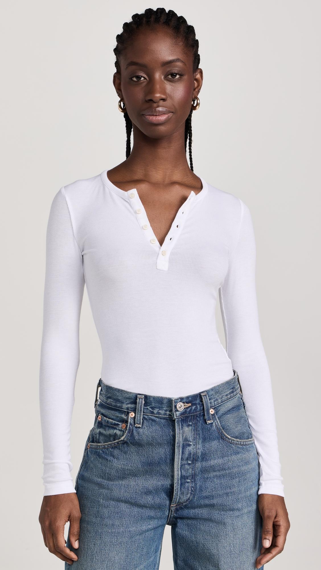 the henley ribbed long sleeve tee