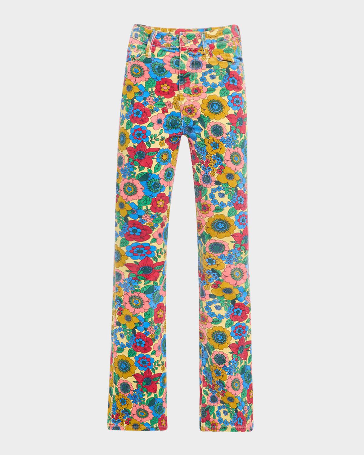the high-waisted weekender skimp floral jeans