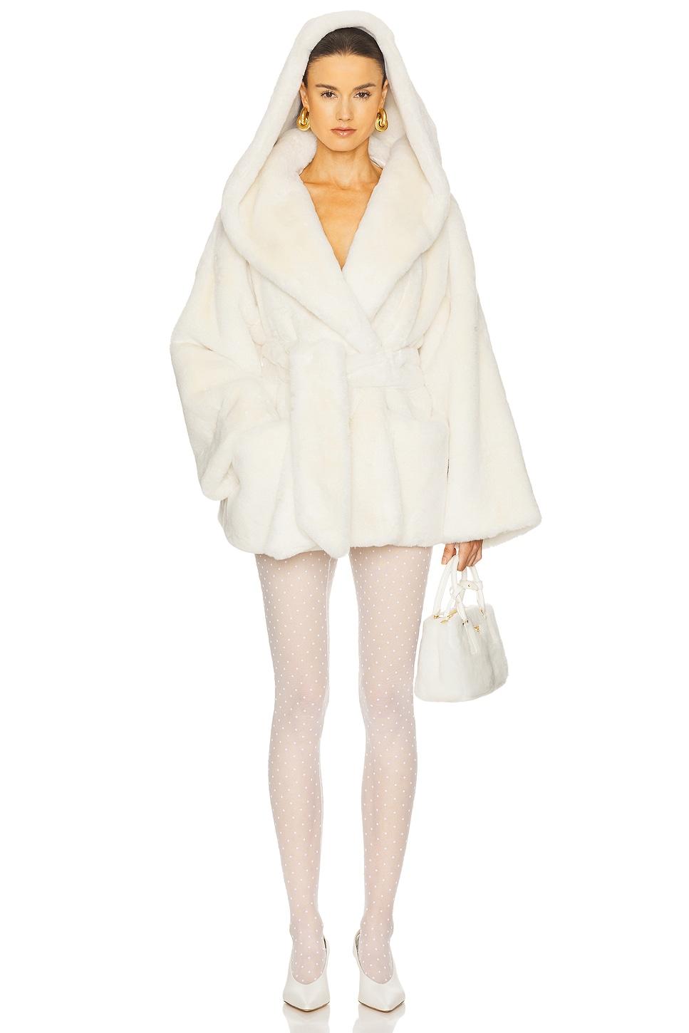 the hooded faux fur coat
