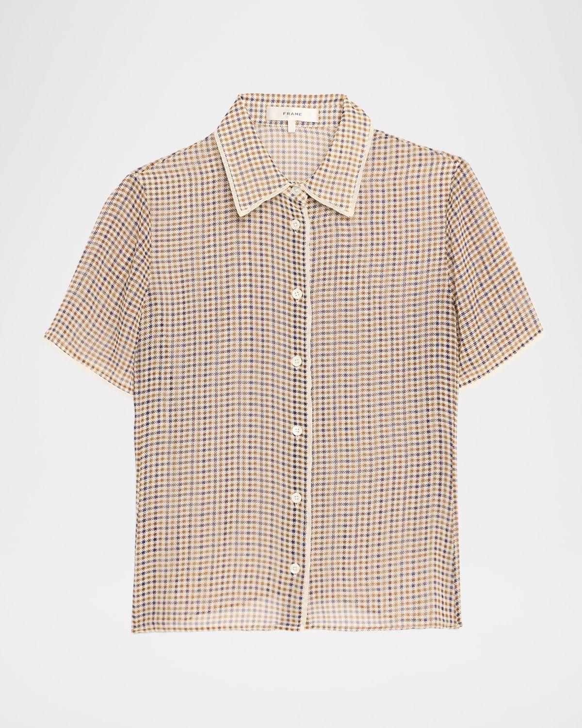 the houndstooth silk blouse