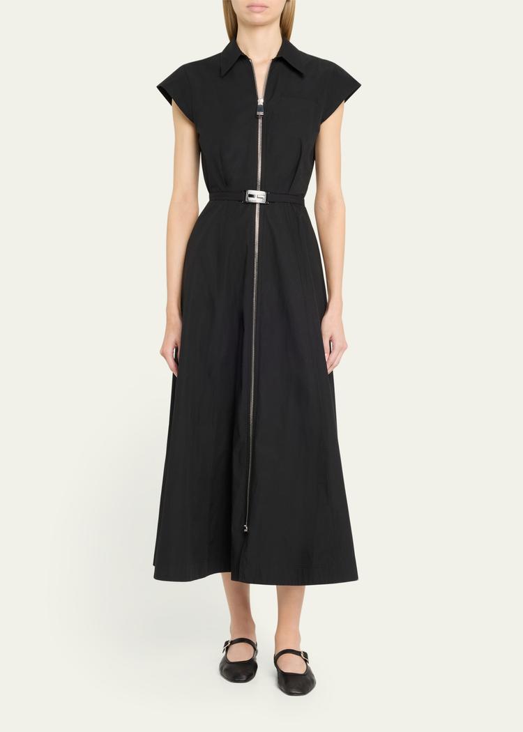 the jace zip-up belted maxi dress