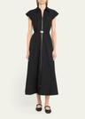 the jace zip-up belted maxi dress
