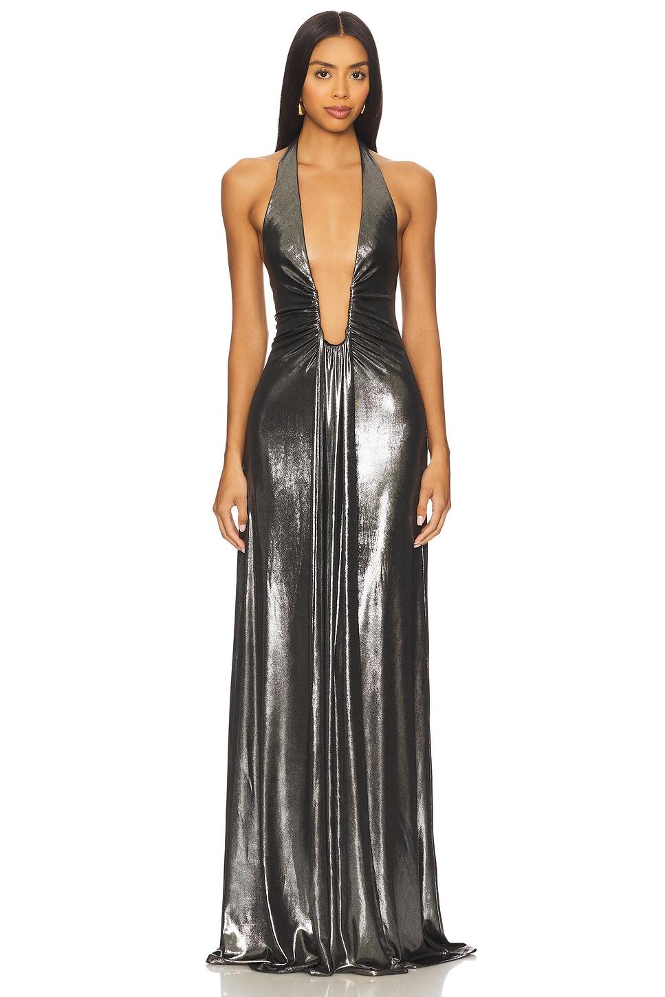 the jennifer foil jersey dress