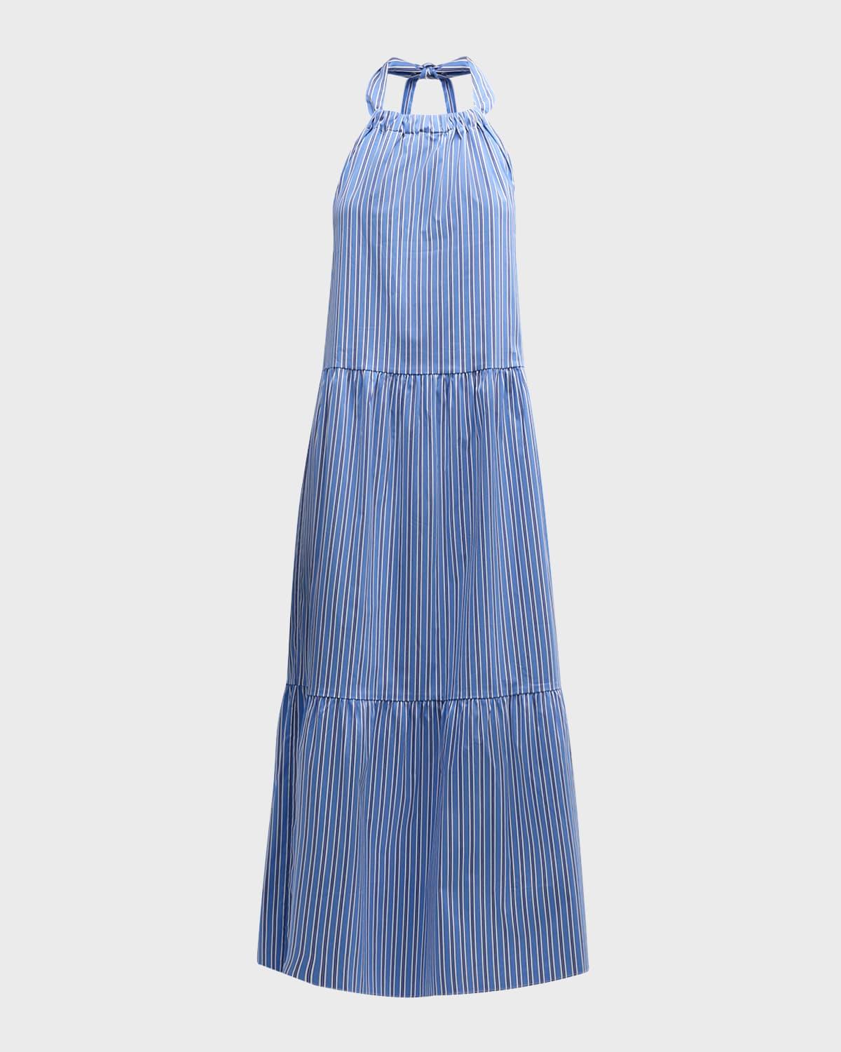 the kai striped poplin maxi dress
