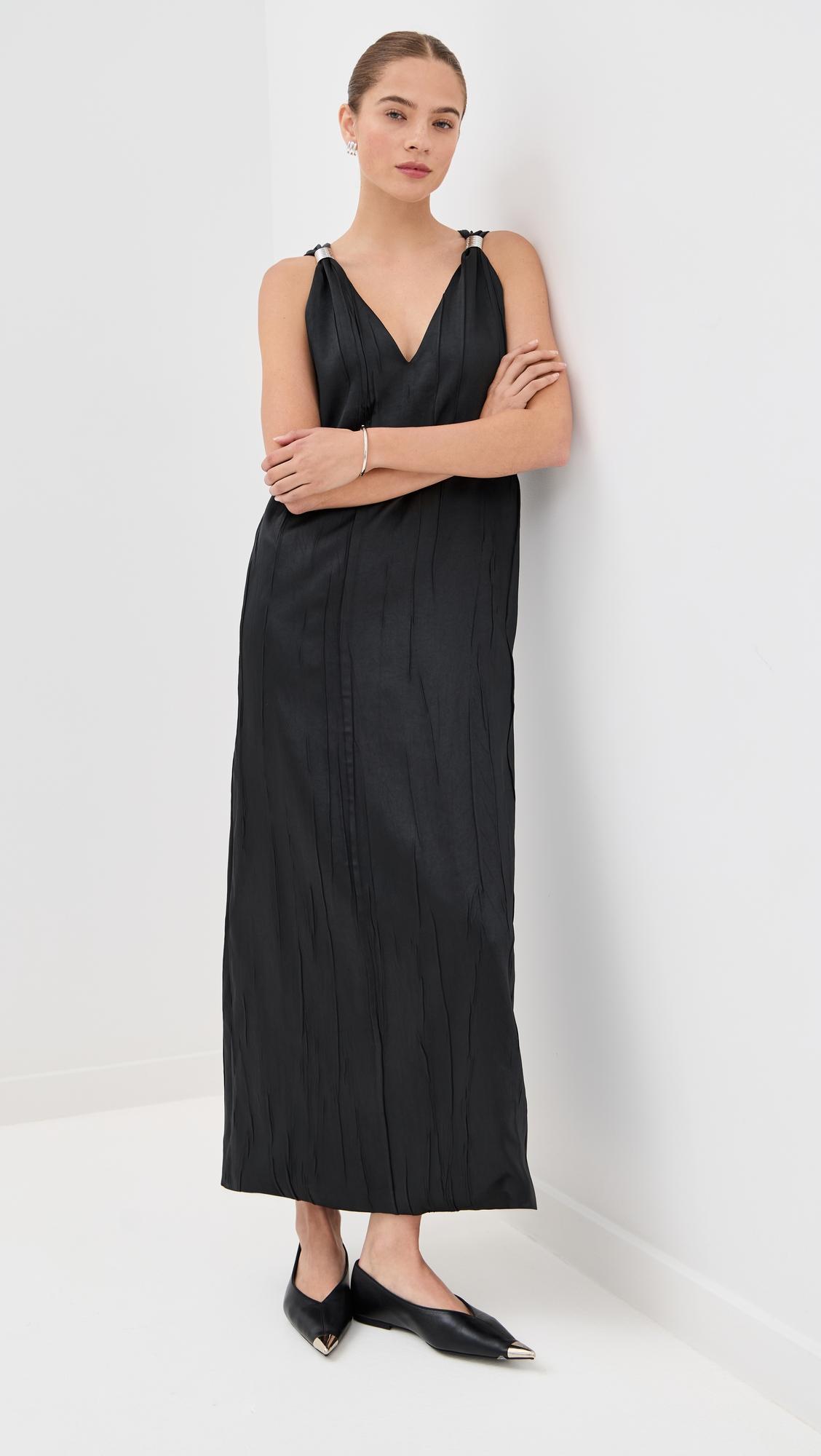 the keke deep v shift midi dress