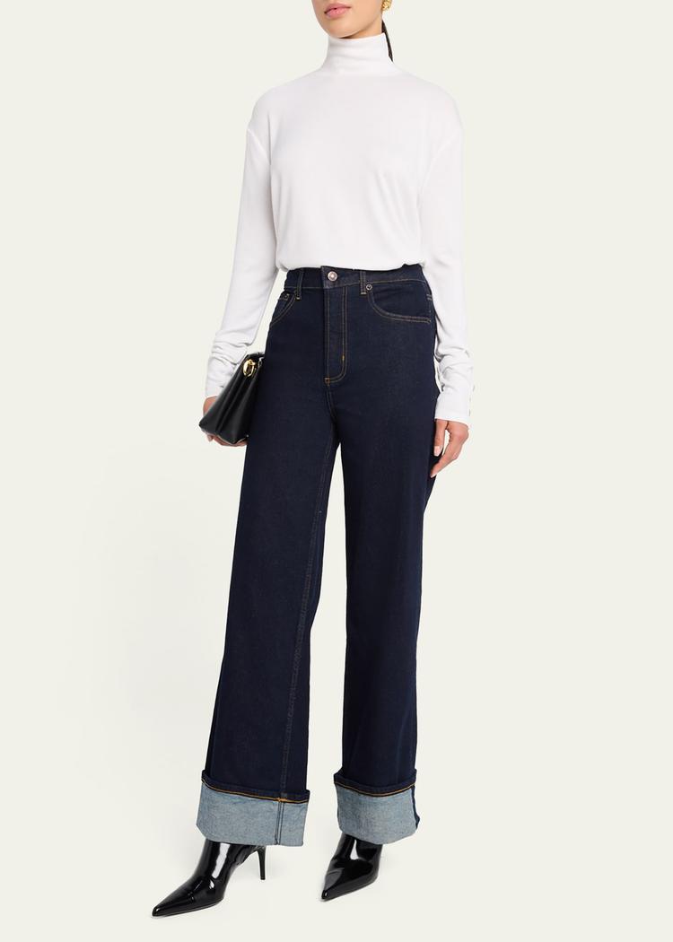 the knit boxy turtleneck top