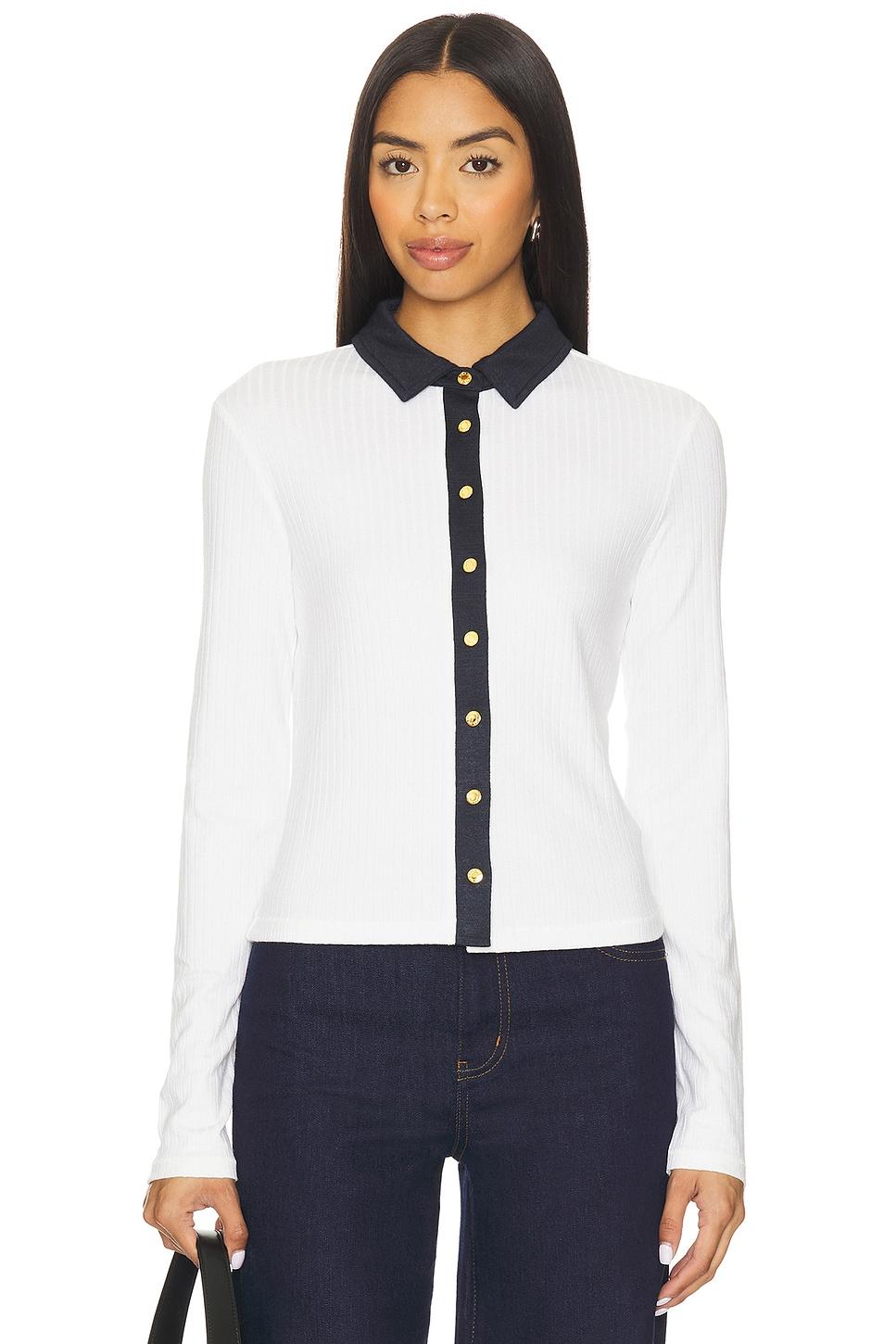 the knit contrast long sleeve polo