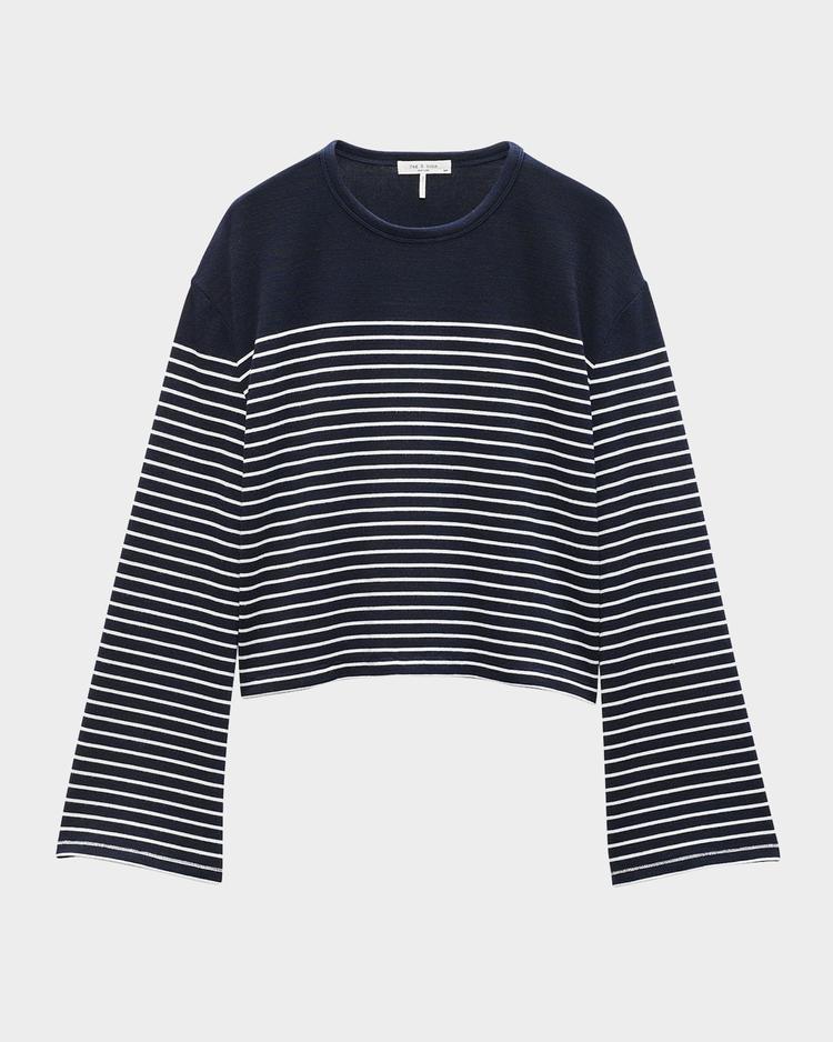 the knit stripe boxy long-sleeve tee
